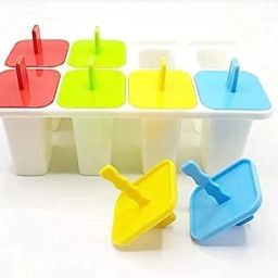 Manual Ice Cream Maker Set 8 Plastic Ice Cream Candy Kulfi Maker Mould ice Stick Trays Multicolor Plastic Ice Cube Tray (Pack of1) image 5