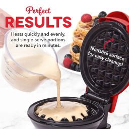 Mini Waffle Maker 4 Inch 110 Watts Stainless Steel Non-Stick Electric Iron Machine for Waffles, Pan Cakes or Other Snacks Portable Lightweight Waffles for Home Non-Stick Coating Tool image 3