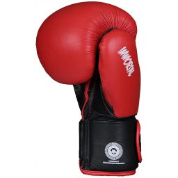 USI UNIVERSAL Boxing Gloves, 609M1 Red Immortal Safe Spar Gloves, Punching Bag Gloves For Boxing, Training, Top Grain Hide Leather, Foam Padding, Elastic Hook & Loop Wrap Around Strap (Size 12oz) image 3