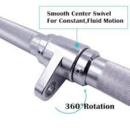AH Gym Machine Curl Bar, Silver | Zigzag Handle Chrome Steel with Textured Grips image 3
