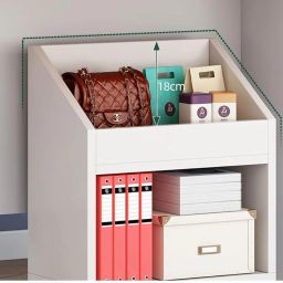 UniShop Bookshelf 3 Layer Storage Rack with Wheels Storage Cabinet Under The Table Filing Cabinet (Brown, 15.7" L x 9.44" W x 25.19” H) image 3