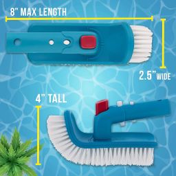 U.S. Pool Supply Professional Pool Step and Corner Cleaning Brush with Adjustable 180 Degree Handle Rotation - Curved End Bristles - Easily Scrub Sweep Clean Swimming Pools, Spas, Hot Tubs, Bathroom image 2