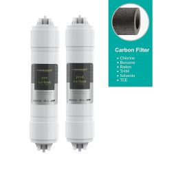 MEETOS Water Filter Inline kit (Pre Carbon, Sediment Filter) with Elbow, RO Water Purifier Replacement Filters,Inline Filter Cartridge for All RO Water Plan (Carbon + Sediment Filter) image 2
