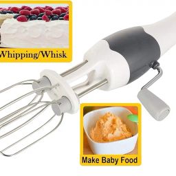 Manual Egg Beater | Hand Blender | Hand Mixer | Whisker | Cream Mixer with Stainless Steel Wire Blade for Kitchen image 3