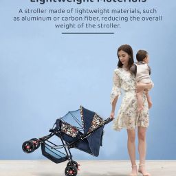 StarAndDaisy Sunrise Baby Stroller Lightweight Foldable Stroller for 0-5 Years, 3-Point Safety Harness, Adjustable Backrest, 360° Swivel Wheel, Extended Mosquito Net, Reversible Handlebar (Delta) image 3