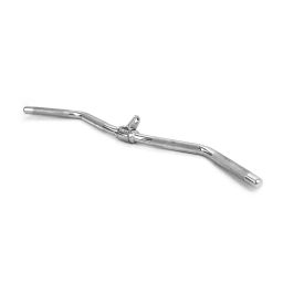 AH Gym Machine Curl Bar, Silver | Zigzag Handle Chrome Steel with Textured Grips image 4
