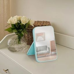 MEPOINT Desktop Makeup Mirror, Portable Mirror 8-Inch,Table Desk Dual-Purpose Square Mirror Pink image 4