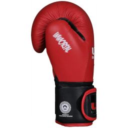 USI UNIVERSAL Boxing Gloves, 609M1 Red Immortal Safe Spar Gloves, Punching Bag Gloves For Boxing, Training, Top Grain Hide Leather, Foam Padding, Elastic Hook & Loop Wrap Around Strap (Size 12oz) image 2