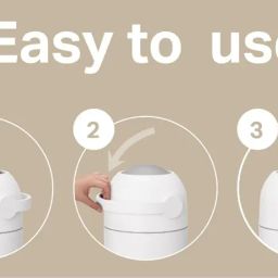 Magic Heka 100% Odor Locking Diaper Bin - Foldable Nappy Pail with Child-Safe Lock, No Special Bag Required, Baby Diaper Disposable Bin, Works with Regular Trash Bags, 35 Diapers Capacity, Concrete image 3