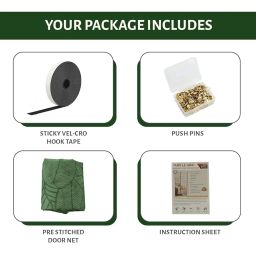TurtleGrip Door Mosquito Net Curtains with Magnet's New Leaf Pattern (200x100, ForestGreen) |Measure Before Order, Polyester image 5