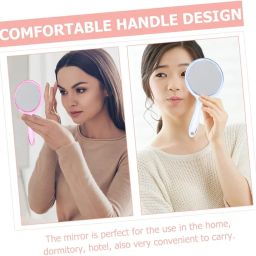 COSLUXE Double-Sided Handheld Mirror, 1X/3X Magnifying Mirror, Makeup Mirror with Handle Mirrors Rounded Shape (Multicoloured, Small) image 3