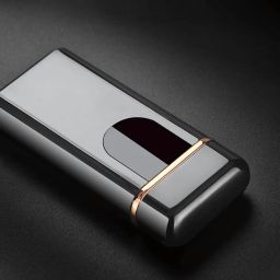 Drumstone Metal Eelectric Arc Lighter With Double Arc Plasma Sensor Ligher/Torch With LED Indicator Sensor Fingerprint Flameless Lighter & USB Rehargeable image 5