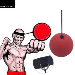 Grab Classy -The Boxing Reflex Ball with Headband and Cotton Mask for Speed Reactions; Punching; Fight Skill and Hand-Eye Coordination (Red) image 3