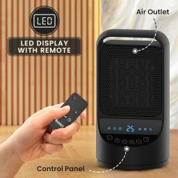 Warmex Electric PTC Room Heater for Home | Fast Heating with 2 Heat Setting 750/1500 W | Ideal for Bedroom and Office| Silent Operation for Small Space | Touch Display & Fan Mode Safety Features image 2