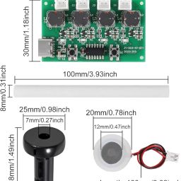 Electrobot Type-C USB Mini Humidifier DIY Kit | 4-Way Mist Maker Fogger Atomizer with Driver Circuit Board | 5V Ultrasonic Atomization Film with Holder & Ceramic Rods image 1