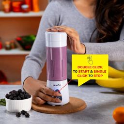 Blend Go Portable Blender for Smoothie, Milk Shakes, Crushing Ice and Juice, USB Rechargeable Battery with 2000 mAh 60 Watts Motor, 300 ML, built-in Jar. image 1