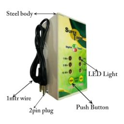 Super Timer Smart Plug | 220–240V Compatible | Dual Button Digital Timer with LED Lights | 1 to 10 Min ON/Off Setting | 2-Pin Plug, Works with 3 & 5-Pin Socket image 5