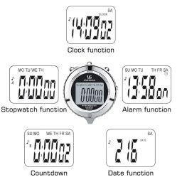 LAOPAO Stopwatch Metal Stopwatch Timer with Backlit 1/100th Second Precision 2 Lap Memory Digital Stop Watch for Coaches image 1