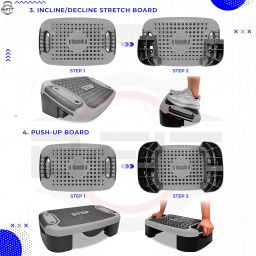B Fit 4-In-1 Aerobic Step Platform - Adjustable Multifunctional Balance Board, Steppers for Exercise, Stepper Platform - Home Workout Step Up Exercise Step Platform For Balance & Gym Class, Non Slip image 5