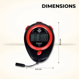 Nivia JS-320 | Multi-Function Electronic Digital Stopwatch | Large Display with Date Time and Alarm | Coaches, Sports Timer, Running, Gym, Outdoor (Black-Red) image 4
