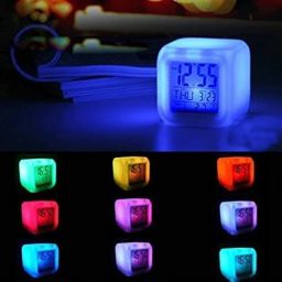 ShopCentre Plastic Changing Multicolour Clock | Digital Led Alarm Clock For Table Home Desk Night Table | With Temperature/Day/Month/Date/Time/Alarm (Digital 1) image 4