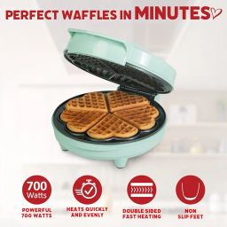 CLICKSWIFT Multi Mini-HEART Waffle Maker Machine with Non-Stick Cooking Plates, Cool Touch Handle & Indicator For home, Restaurant 1Pcs (Multicolor) image 2