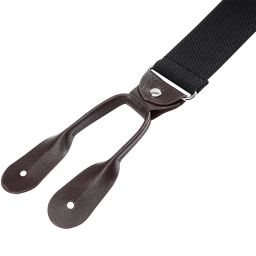 merishopp MERISHOPP® Men's Black Solid Adjustable Y-Back Elastic Suspenders with Button Closure image 4