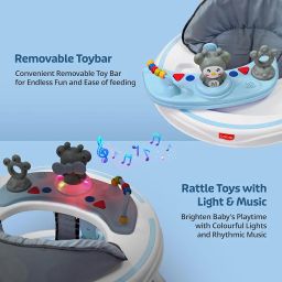 LuvLap 360° Joy Baby Walker for 9+ Months | 3 Level Height Adjustment Walker with Switchable Food & Musical Toy Tray/Advanced Baby Activity Walker, Blue image 4