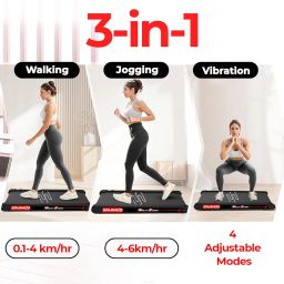 Sparnod Fitness WalkyShaky Walking Pad Treadmill for Home Use Foldable Compact 2.5 HP DC Motor Running Machine with Vibration Modes Mini Walkpad 120kg Capacity Cardio Equipment (WalkyShaky) image 4