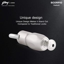 Godrej Locks I Ultra Scorpio Padlock I 3 Keys I for Main Door I Gate Lock I Tool Box, Shutters, Shops & Offices I Strong Hardened Corrosion Resistant Shackle I Nickel Finish image 4