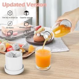 KIWIINS Mini Juicer Blender for Smoothies,Juice & Shakes - USB Rechargeable and Portable, Travel Size Juicer Cup, Perfect for OFFICE AND GYM || 420Ml || 6 Blade Blender || Multicolour image 1