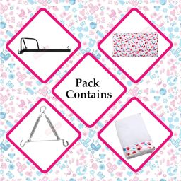 VParents Preemie Baby Swing Cradle with Mosquito Net Spring and Metal Window Cradle Hanger (Blue) image 1