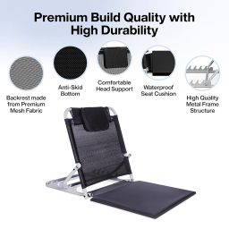 FOVERA Adjustable Hospital Back Rest for Use on Bed, Back Support for Patient at Home, Multifunction, Large Size, 5 Changeable Recline Angles, Foldable & Portable image 5