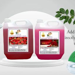 swacch Diffuser Aroma Liquid Strawberry & Rose Ready to use 5 Litre Combo Pack of 2 I Home Fragrance I Best for Aromatherapy I Helps in Meditation I Used in Diffusers I Water Based image 1