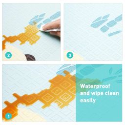 Tarkan Extra Large Reversible Baby Play Mat, BPA Free Learning & Crawling Foldable Foam Mat (6.5x5 ft, 0.6cm Thickness) Multicolor image 5