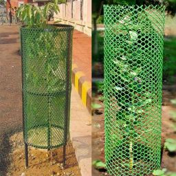 Singhal Tree Guard Net, Garden Fencing Net Virgin Plastic with 1 Cutter and 50 PVC Tags (White, 4 ft x 10 ft) image 3
