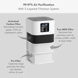 B-Arm Air Purifier with H13 HEPA Filter| Room Air Purifier with Aroma Diffuser, Digital Display, 6 Timers & PM 2.5 Sensor| Coverage Area 600 Sq. ft| Remove 99.97% Allergens(1 Year Warranty) image 1