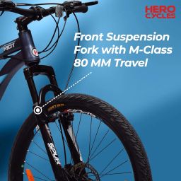 Hero Sprint Riot 26T MTB Geared Cycle| 21 Speed Shimano Gears with Dual Disc | Front-Suspension | Matt Grey | Ideal Age 12+ Years for Men and Women | 95% Assembled Cycle(Ready to Ride in 5 Min) image 4