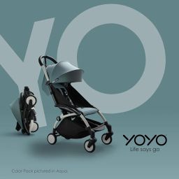 BABYZEN YOYO² Stroller Combo - Lightweight, Compact , Foldable Stroller- Multiple Recline positions, Travel friendly, 5 point harness- Suitable for baby weighing upto 22kgs - Includes Black frame with Toffee seat cushion and matching canopy image 4