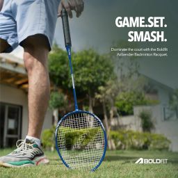 Boldfit Badminton Rackets for Beginners, Adults Aluminium Shuttle Bat with Full Cover Bag Badminton Racket for Practice & Match Lightweight Badminton Racquet with Grip Handle Shuttle Racket - Blue image 5