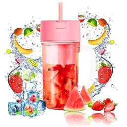 Portable Smoothie Juicer (500ml) | 6 Blade Juicer Cup with Straw | Travel Blender for Smoothies, Juices and Outdoor Use | Lightweight & Convenient image 1