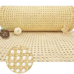 AM Caning Store Rattan CANING Natural Hexa Design Cane Webbing for Caning Projects Natural Pre - Woven Open Mesh Cane - PE Rattan Cane Webbing Rattan Roll Cabinet Chair (16x108) image 2