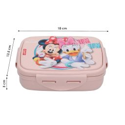 JAYPEE Steel Tek Jr. Insulated Lunch Box Mickey Mouse & Donald Duck, Pink, 400 ml | Airtight Tiffin Box for School Kids Inner Stainless Steel Mini Box | Bpa Free image 3