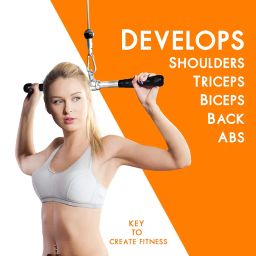 Chillax Gym Cable Attachment, Imported Chrome Straight Rotating Bar, LAT Pull Down Bar, Seated Row Bar, Triceps Rope, Rotating Tricep Press Down Bar with Rubberized Handgrips image 4