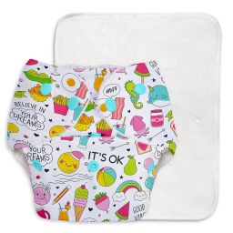 SuperBottoms BASIC Pack of 5 Freesize Adjustable, Washable and Reusable Cloth Diaper for babies 0-3 Years | One Size Adjustable Diapers (Pack of 5 diapers+ 5 inserts) Assorted prints image 4