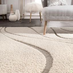 SWEET HOMES Super Ultra Soft Shaggy Handcrafted Anti-Skid Silk Touch Rectangular Carpet. Size 3X5 Feet, Colour, Ivory Beige image 2