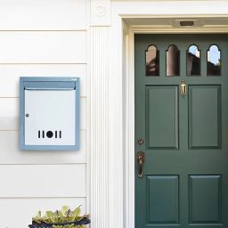 JD FRESH Wall Mount Letter Box/Mail Box/Suggestion Box/Complaint Box for Office/Post Box for Home gate with Clear Window View & Secure Key Lock - (Dark Grey) A4 Size image 1