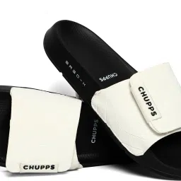 Flow White/Black Men's Comfortable Slides & Flip Flop Men Slides-picture-3