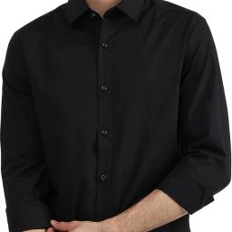 Men Slim Fit Solid Slim Collar Casual Shirt-image-4