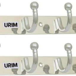 6 Pin Glossy Hooks Stainless Steel Bathroom Cloth Hooks / Hanger / Key Holder Aluminium Dress Pack of 2 Hangers For Dress-picture-20